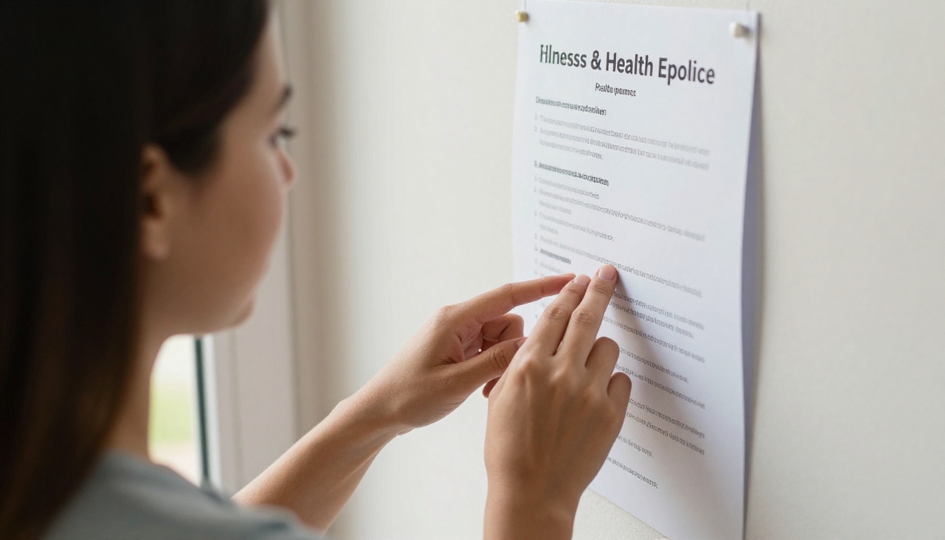 Teacher explaining a health policy sheet to a parent