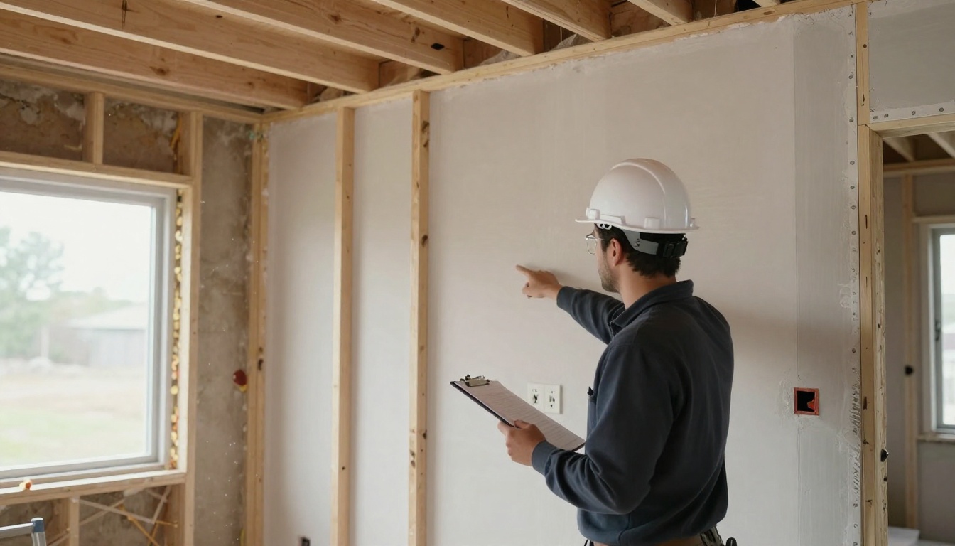 Site supervisor with clipboard during a construction walkthrough