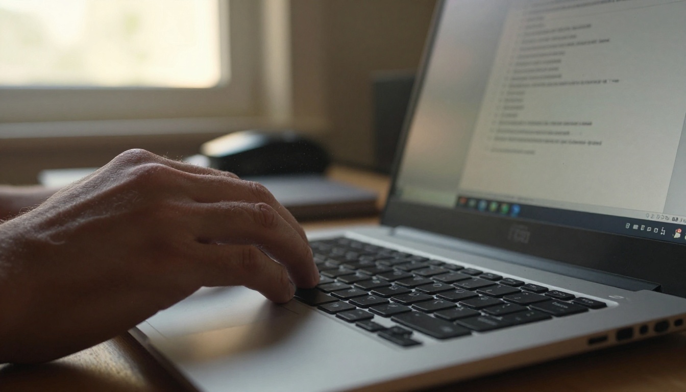 Developer hands typing on a worn mechanical board beside a plain terminal window