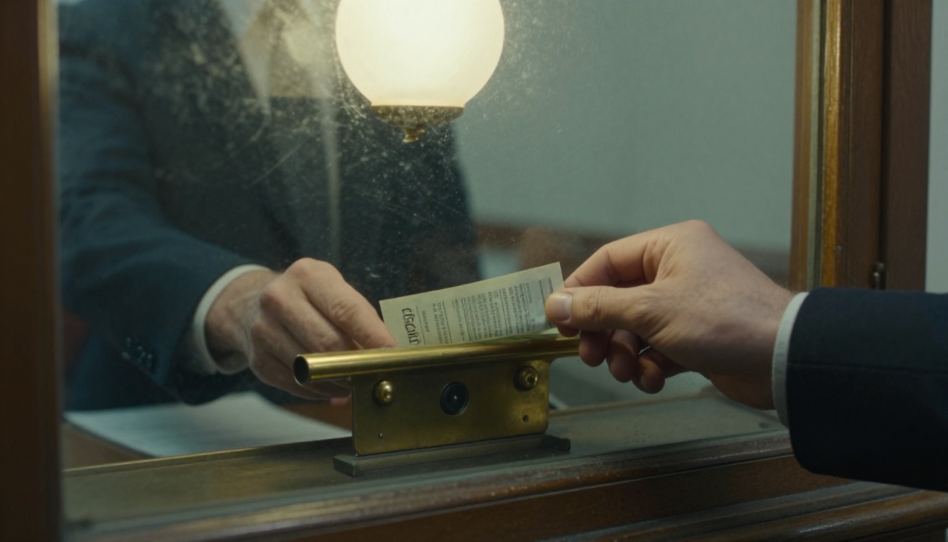 A thick glass partition with a small brass slot passing a note, the picture of the host bridge mediating every message from an MCP App