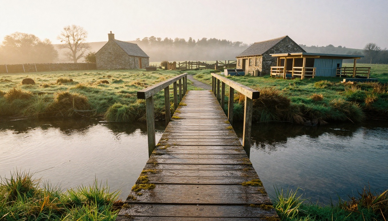 A wooden footbridge joining two banks of a stream, the picture of combining MCP Apps and A2UI