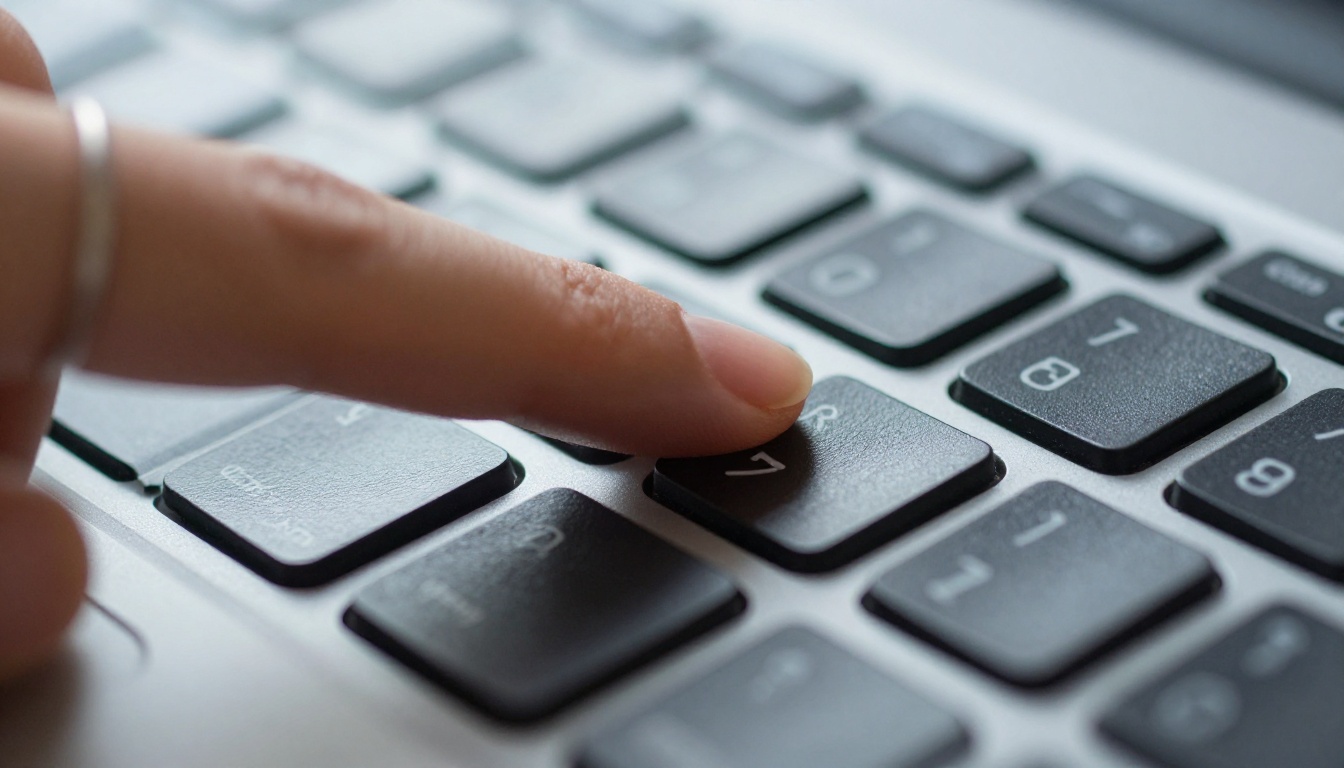 Finger hovering above the Enter button of a dark laptop