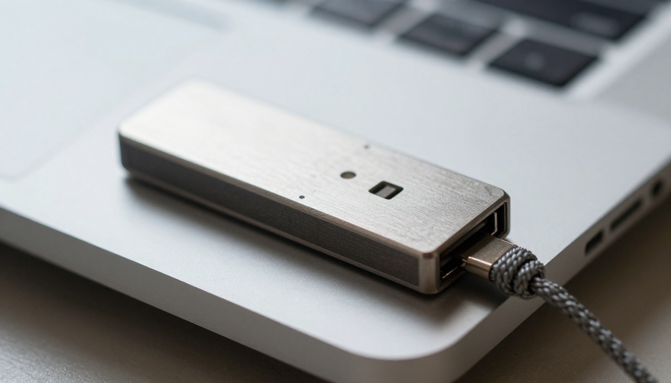 Hardware security token plugged into a laptop