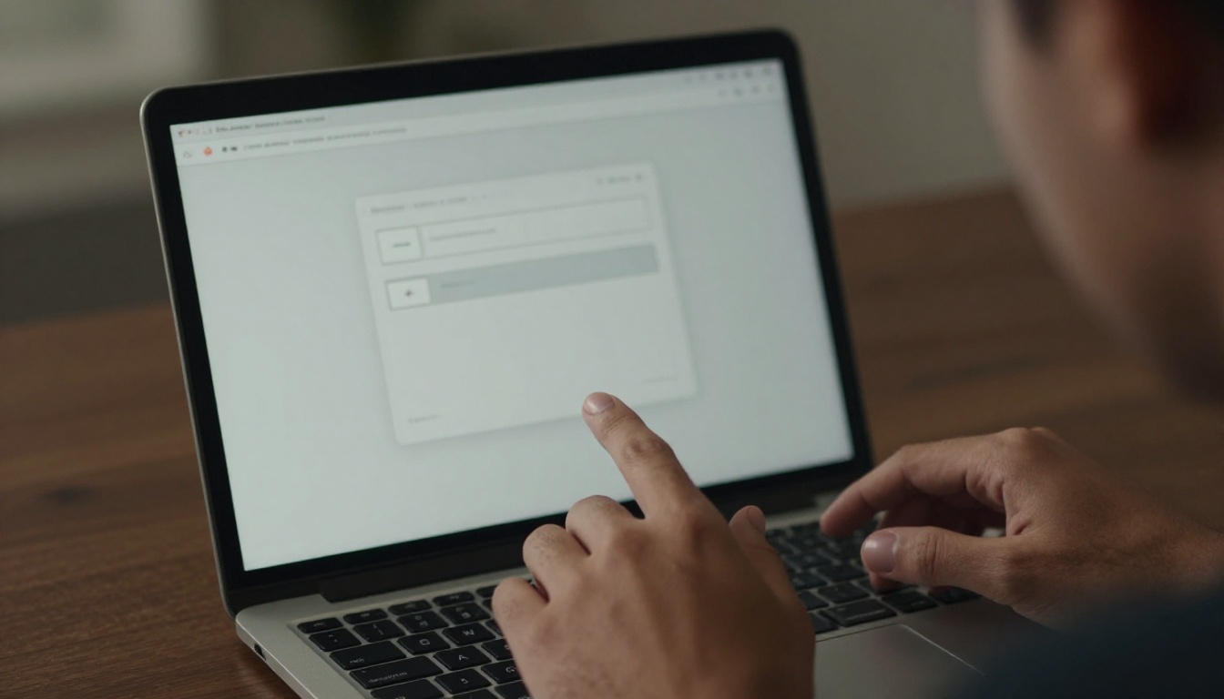 A developer's finger hovering over a laptop trackpad before approving a request