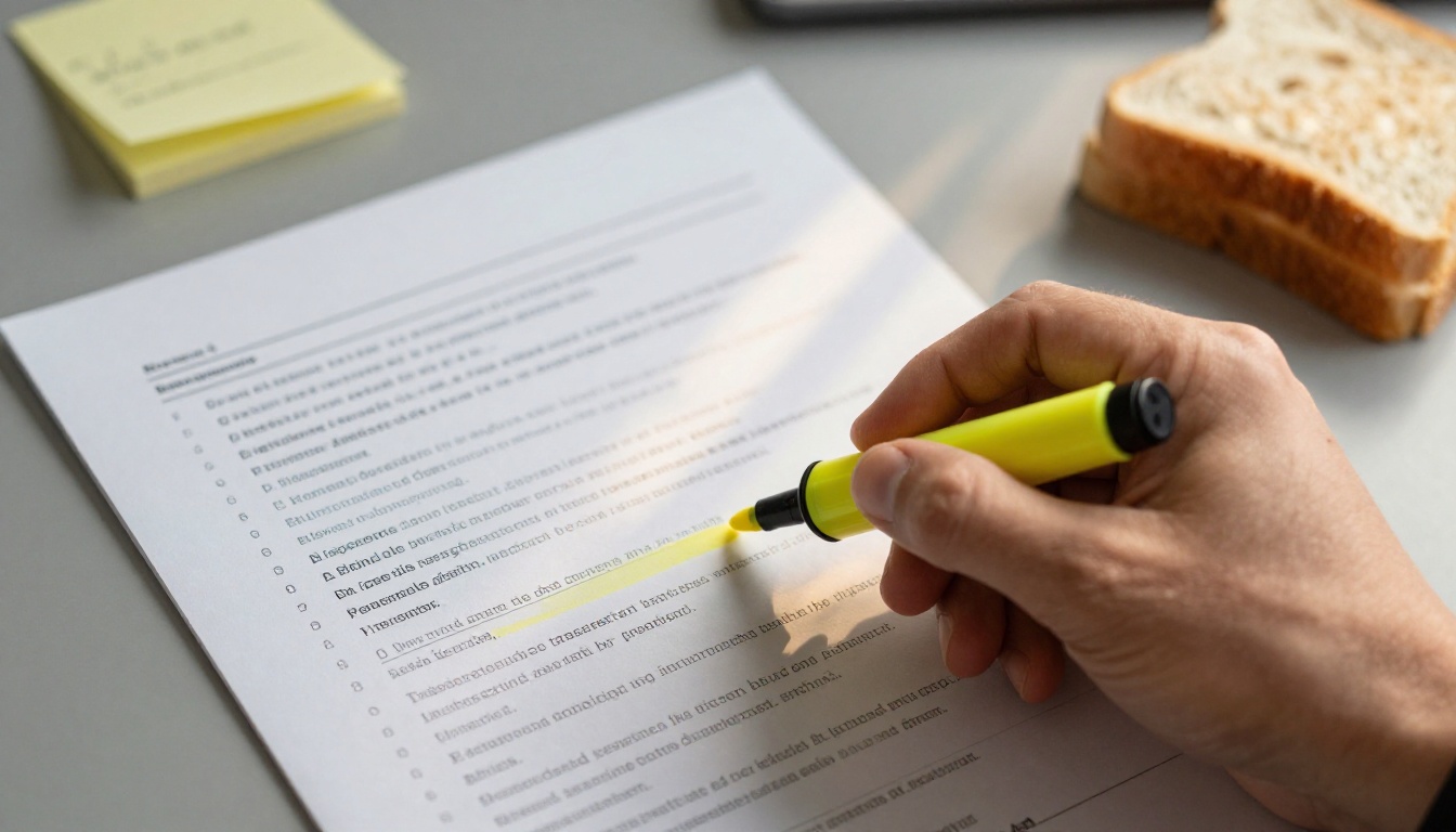 Engineer's hand holding a yellow highlighter over a printed page of log output