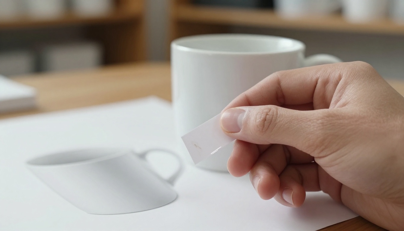 A retoucher's hand holding a glossy print up against a bright window