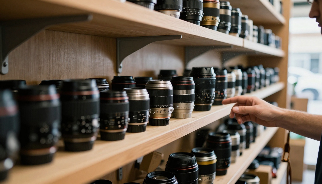 Wall of camera lenses in a rental shop, one gateway to many image models