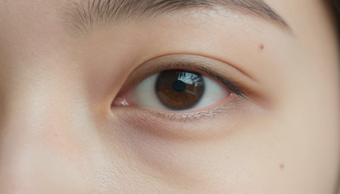 Extreme close-up of natural skin with pores and a small beauty mark in side window light