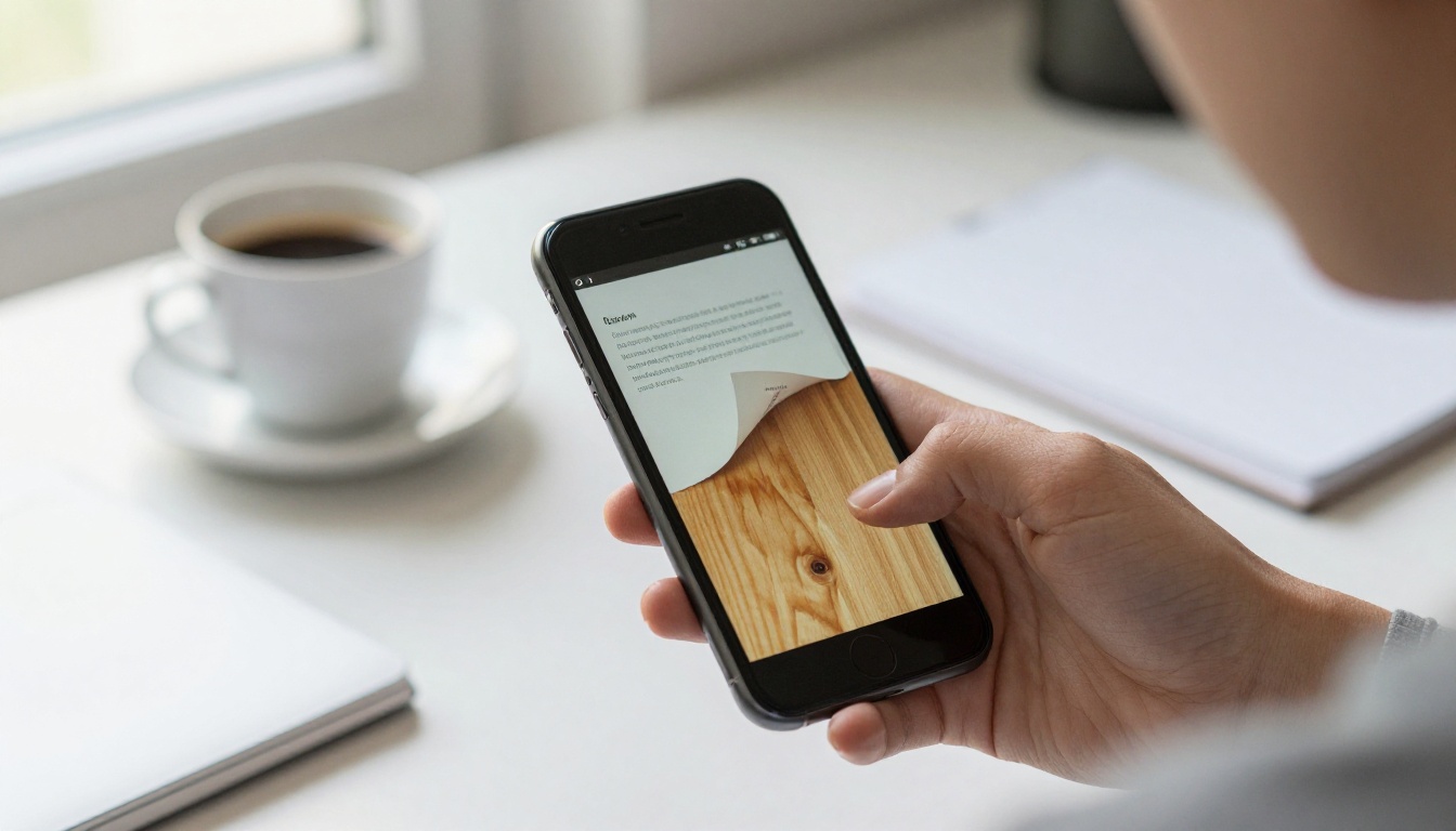Persona che sfoglia una brochure digitale su uno smartphone